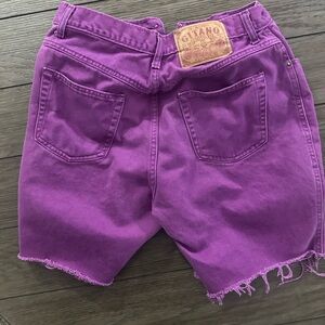 Purple Gitano high waisted retro cut off shorts